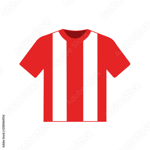 Red and White Soccer Jersey Flat Icon Isolated on Transparent Background