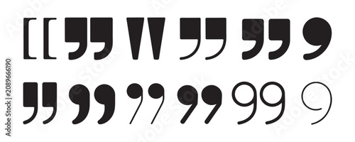 Fotografía Diverse quotation marks brackets and punctuation symbols on transparent background for design