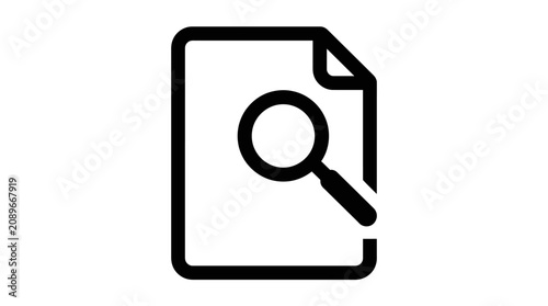 Konstfotografi A graphic illustration of a document with a magnifying glass.