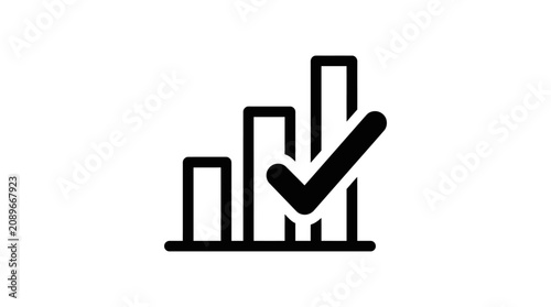 A graph icon with a checkmark is shown on screen