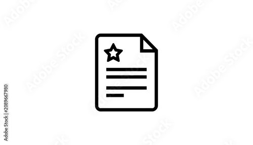 The illustration depicts a star on a document in a simple graphic.
