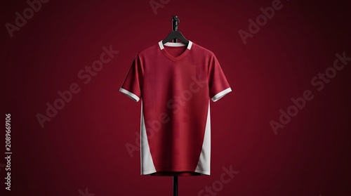 Red Football Jersey Mockup Front View