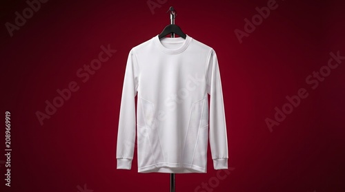 White Long Sleeve Jersey Mockup on Hanger