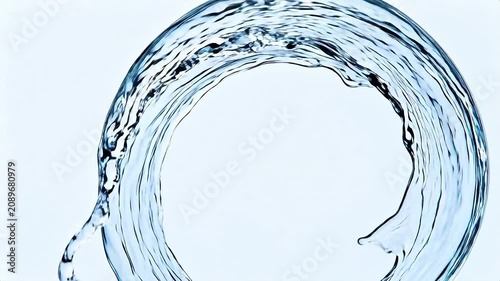 Spiral water flow on white background