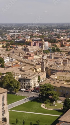 Vertical High Angle View of Historic Center of Parma
