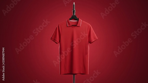 Red Polo Shirt Mockup on Hanger