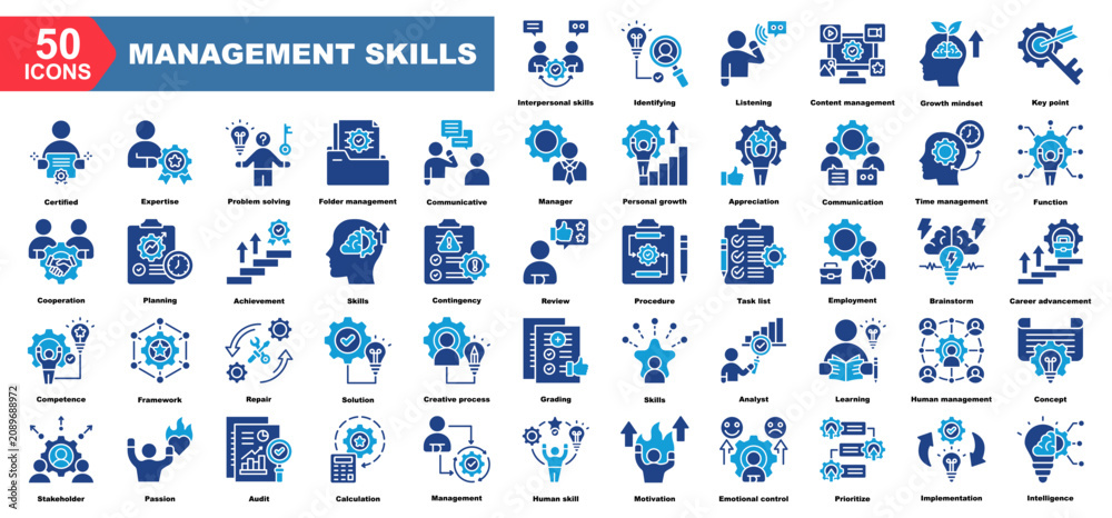 Фотография Management Skills icon collection set