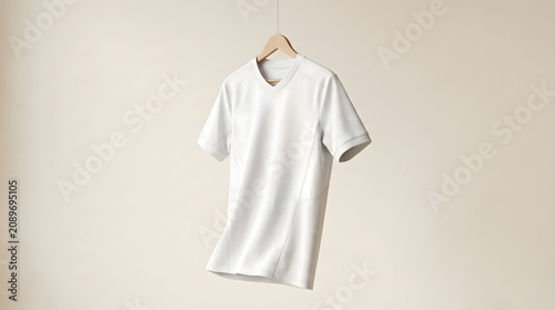 White V-Neck T-Shirt Mockup