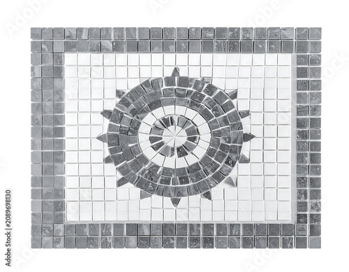 Abstract black and white clock face design.