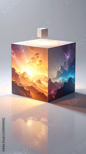 Abstract digital art with vibrant orange and blue colors.