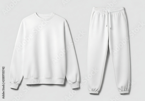 White oversized sweatshirt and sweatpants set