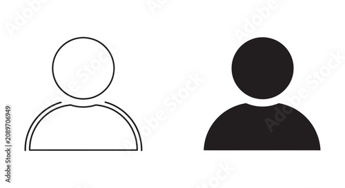 Simple silhouette person icon pair