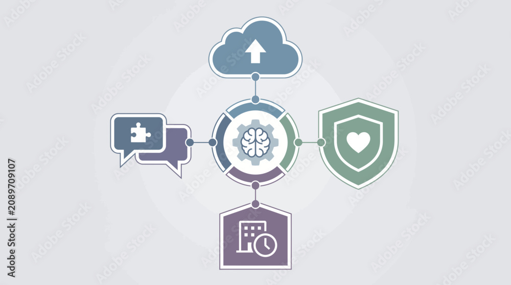Fototapeta premium Cloud Data Security Concept