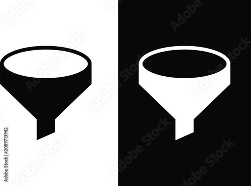 Tableau sur toile funnel icon black and white