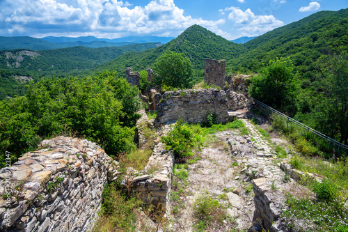 Ujarma Fortress overlooking hills in Georgia