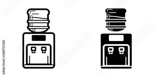 Office Water Dispenser Icon Set