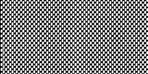 Εκτύπωση καμβά Checkered pattern with elongated shapes black and white vector illustration