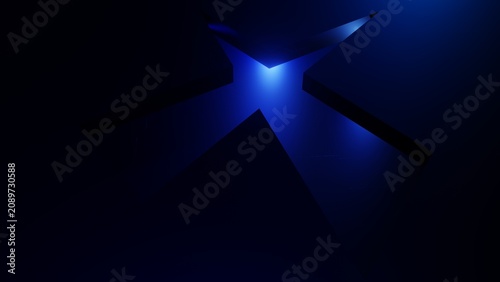 Abstract low key background with blue light cross shape