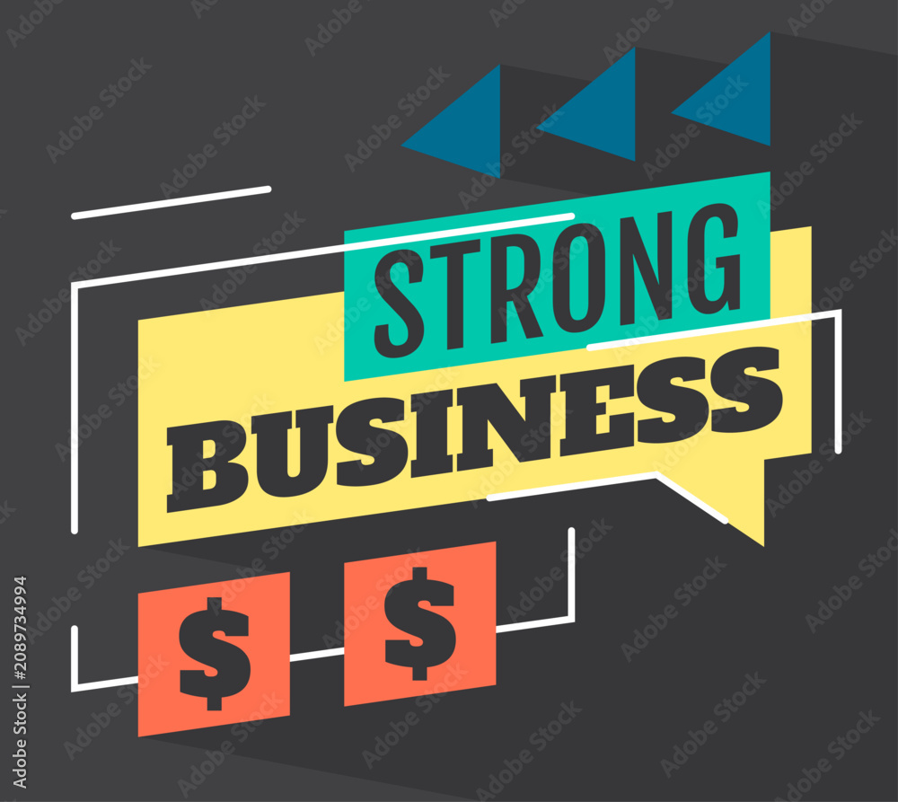 Fototapeta premium Strong business growth strategy concept with speech bubble