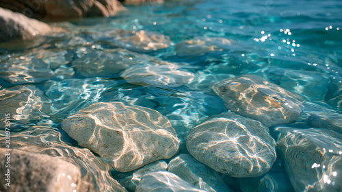 Turquoise ocean water waves with sunlit ripples