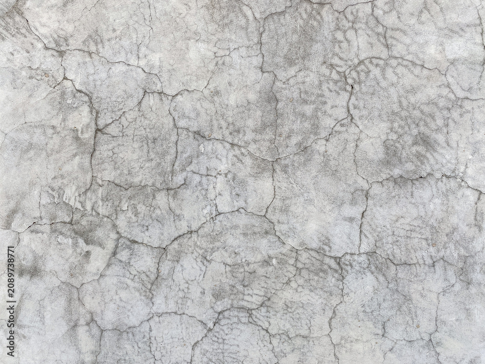 Fototapeta premium A high resolution close up of a weathered concrete wall surface with intricate cracks and a light gray industrial texture.