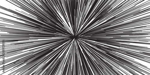 Photos Abstract black and white comic speed lines background.