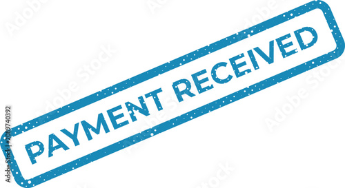 Tableau sur toile Professional blue payment received rubber stamp insignia confirming successful m