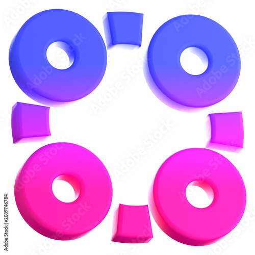 Fotografie 3D AI Gradient Geometric Shapes Element