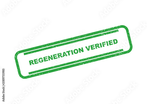 Cuadro en lienzo Green regeneration verified rubber stamp seal