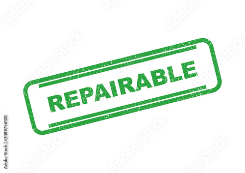 Green repairable rubber stamp impression