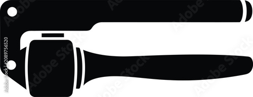 Canvastavla Silhouette design of a durable metal kitchen garlic press tool vector