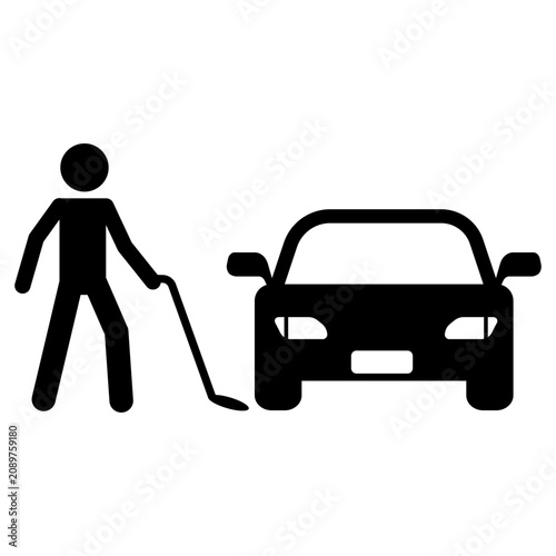 Car security inspection icon or sign