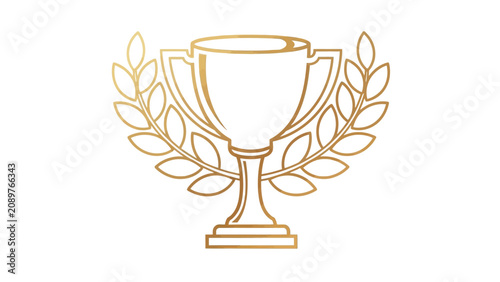 Canvastavla Golden trophy cup with laurel wreath.