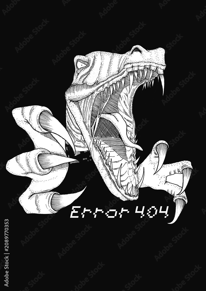 Naklejka premium vector illustration of a t-rex
