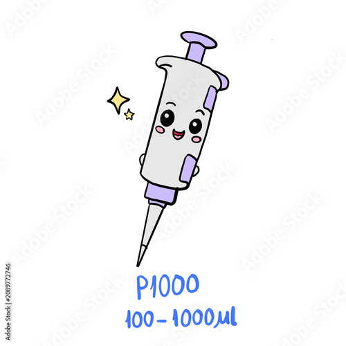 Scientific pipette isolated on a white background for laboratory equipment concept