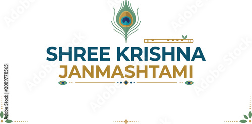 Shree krishna janmashtami celebration graphic design