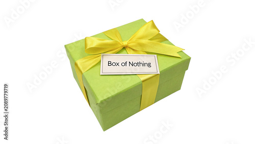 Fotografija Green rectangular gift box package mockup holiday present isolated on a transpar