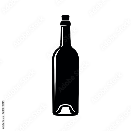 Black silhouette of a wine bottle icon
