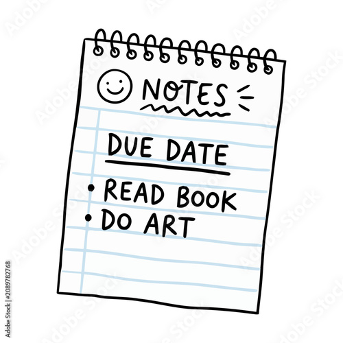 Hand Drawn Paper Sheet Illustration for School Writing, Study, and Notes