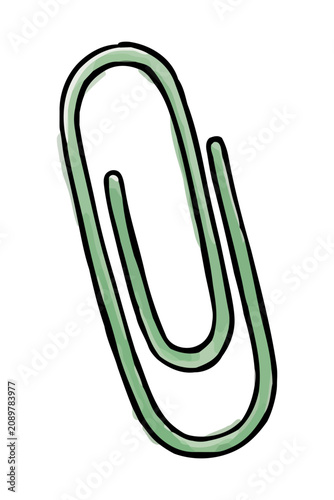 Hand Drawn Paper Clip with Watercolor Texture for School Office and Study Supplies