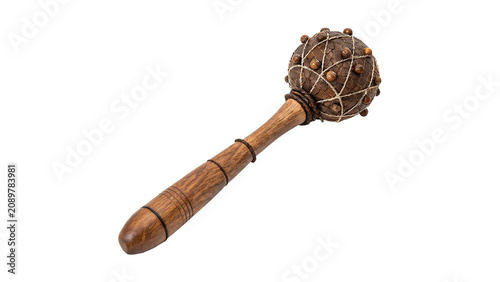 Tableau sur toile Traditional manual wooden dining spoon kitchen ladle utensil isolated on a trans