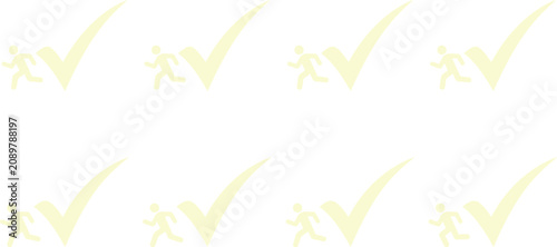 Schilderij op canvas Running Human Figure with Check Mark Success Icons Vector for Business Achieveme