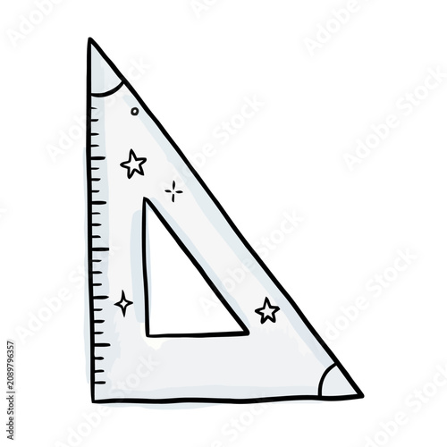 Hand Drawn Educational Triangle Ruler Illustration