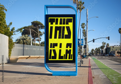 Mockup of Street Ad Panel in L.A.