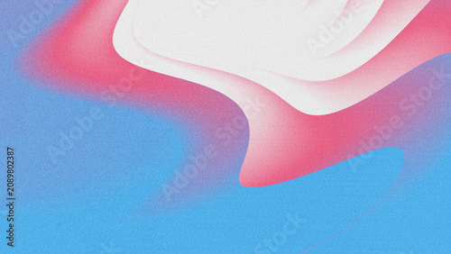 Cuadro en lienzo Smooth wavy, curved abstract shapes with grainy noise texture