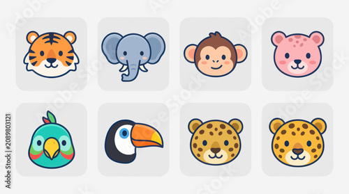 Photography Cute animal faces collection