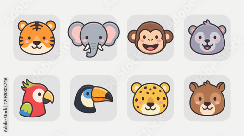 Photography Cute animal faces collection
