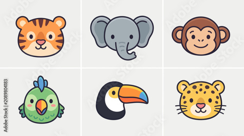 Photography Cute animal faces collection
