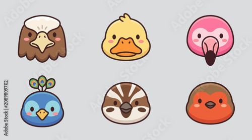 Cute avian faces collection