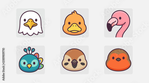 Cute avian faces collection